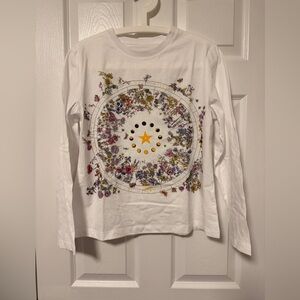 Dior White Floral Long Sleeve Tee(OEM)